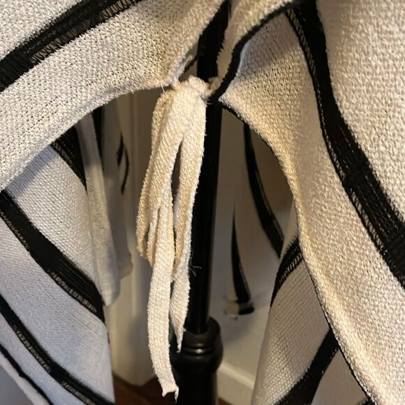 Torrid Black Cream Color Striped Ruana Coverup Contemporary Feminine Casual - Picture 11 of 16